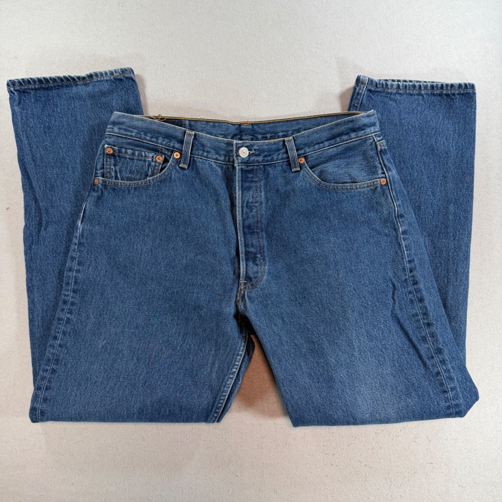 Vintage Levis 501 Original Fit Button Fly Blue Jeans 00501-0115 Mens 36x32